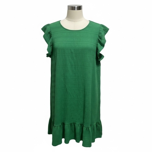 SHEIN Dresses & Skirts - SHEIN Emerald Ruffle Sleeve Mini Dress
